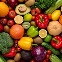 High quality photo fresh fruits and vegetables. Pattern texture background.