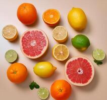 Grapefruit, lime, orange, lemon. photo