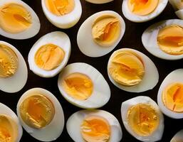 Photo a boiled egg. Pattern texture background.