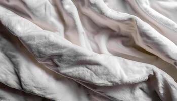 Background concept. Blankets that are still wrinkled have been used. The white blanket is crumpled and shabby. Pattern texture background photo