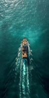 Container Ship Sailing in the Ocean photo