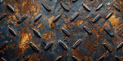 Close Up of Rusty Metal Plate photo