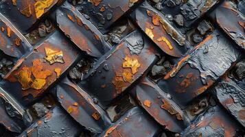 Close Up of Rusted Metal Fence photo