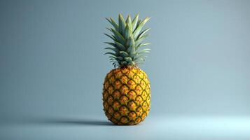 Pineapple on Blue Background photo