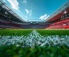 Soccer Field Under Blue Sky photo