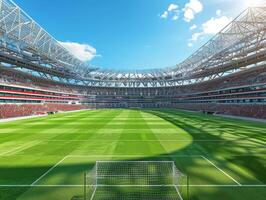 Detailed 3D Rendering of a Soccer Stadium photo