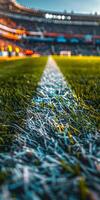 Soccer Field Bathed in Sunset Light photo