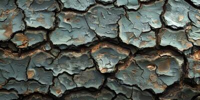 Close Up of Pine Tree With Blue Paint photo