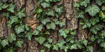 Ivy Growing on the Bark of a Tree photo