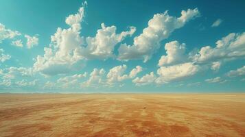 Barren Desert Landscape With Clouds photo