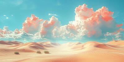 Majestic Desert Scene With Clouds and Sand Dunes photo