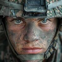 Close Up of Person in Military Uniform photo