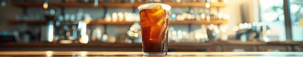 Glass of Beer on Table photo