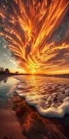 Stunning Sunset Over Ocean With Clouds in Sky photo