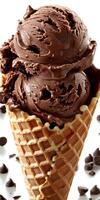 Delicious Chocolate Ice Cream in Waffle Cone photo