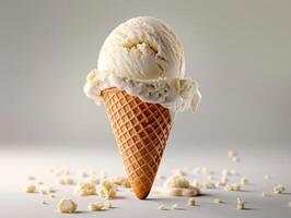 Ice Cream Cone With Vanilla Scoop photo