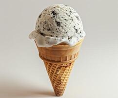 Scoop of Ice Cream With Black Sprinkles photo