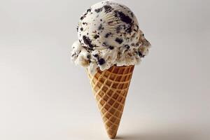 Ice Cream Cone With Cookies and Cream Scoop photo