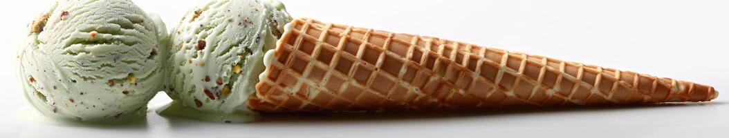Two Cones of Ice Cream Stacked Together photo