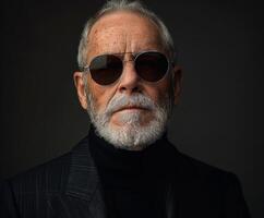 Elderly Man in Suit and Sunglasses photo