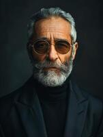 Elderly Man With Beard and Glasses photo