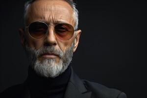 Old Man With Beard and Glasses photo
