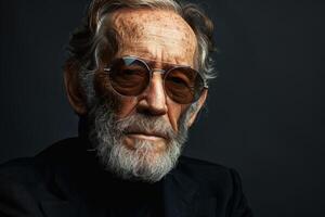 Old Man With Beard and Glasses photo