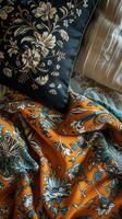 Pile of Pillows on Bed photo