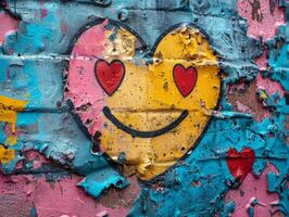 Heart Graffiti on Building photo