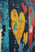 Heart Graffiti on Building Facade photo