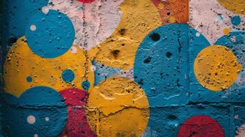 Painted Wall With Circles and Dots photo