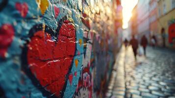 Heart Graffiti on Wall photo