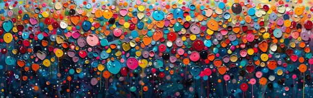 Vibrant Field With Colorful Circles photo