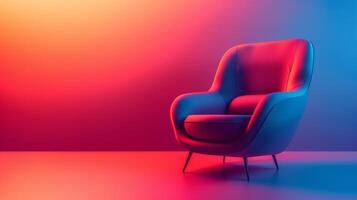 Red and Blue Chair in a Room photo