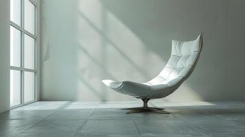 White Chair Beside Window in Room photo