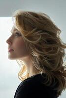 Close Up of Person With Long Hair photo