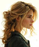 Woman With Long Hair in Ponytail photo