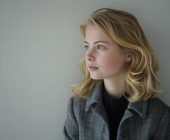 Close Up of Person Wearing Coat photo