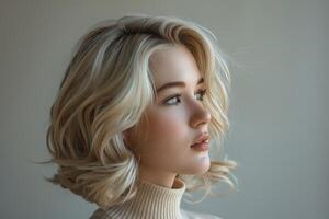 Close Up of Mannequin Head in Sweater photo
