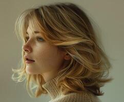 Close Up Portrait of Person Wearing Sweater photo