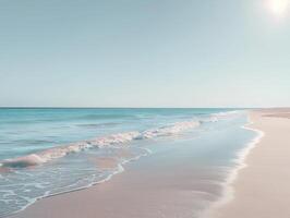 Sandy Beach With Waves Rolling In photo