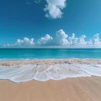 Sandy Beach With Waves photo