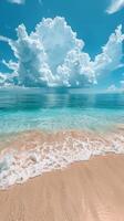 Sandy Beach With Waves Rolling Onto Shore photo