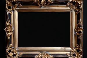 Gold Frame on Black Background photo