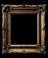 Gold Frame on Black Background photo