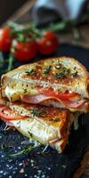 Close Up of a Sandwich on a Cutting Board photo