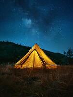 Yellow Tent on Grass Field photo