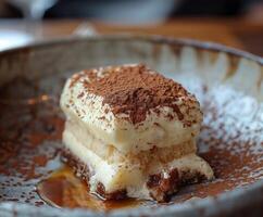 Tiramisu Dessert in Bowl photo