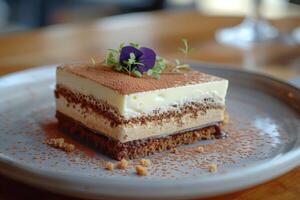 Piece of Cake on White Plate photo