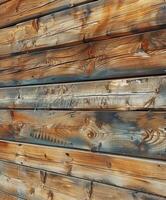 Close Up of Wooden Wall With Clock photo